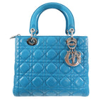 Dior Lady Dior Turquoise Leather Medium Canage Quilt Bag