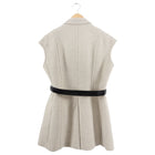 Christian Dior Beige and Black Leather Belted Sleeveless Vest Jacket - FR40 / 8