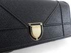 Dior Diorama Black Leather Quilt Wallet on Chain