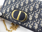 Dior Navy Oblique 2-in-1 30 Montaigne Pouch Belt Bag / Wallet on Chain