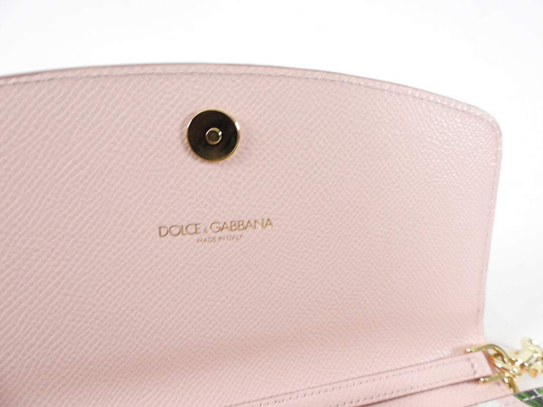 Dolce & Gabbana Pink Floral Lilium Wallet on Chain Bag