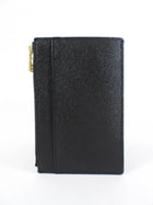 Dolce & Gabbana Black Leather Zip Card Holder Wallet