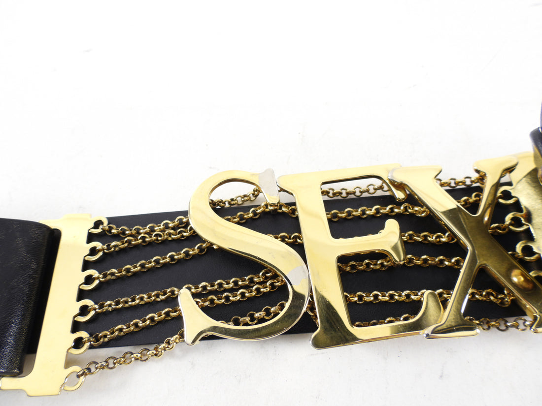 Dolce & Gabbana Spring 2003 Vintage S- E- X-  Logo Belt - 90cm / 42