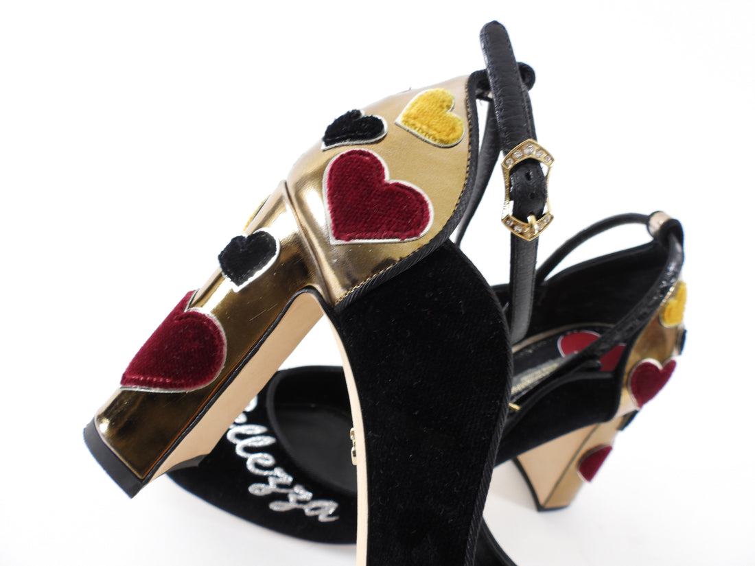 Dolce & Gabbana L'amore e Bellezza Velvet Heart Pumps - 37.5