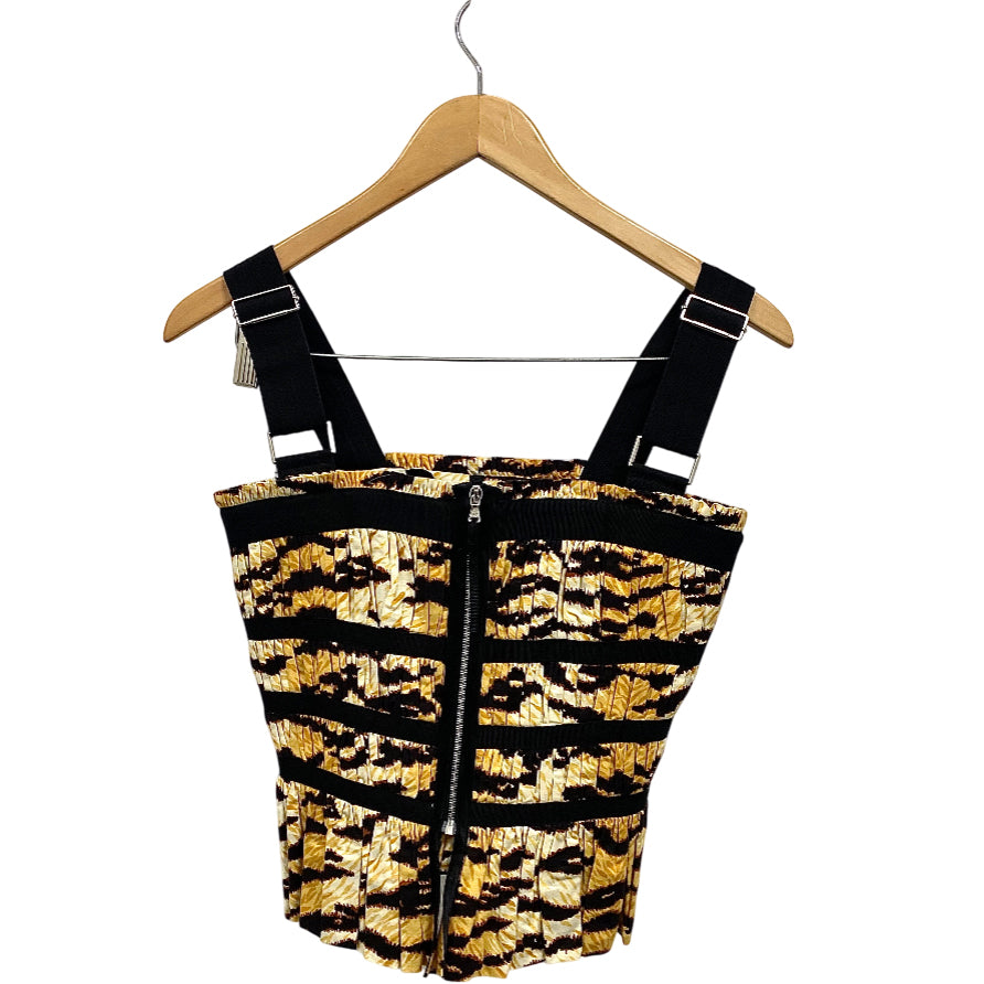 Dolce & Gabbana Yellow Leopard Print Corset Top - IT 40 (4)