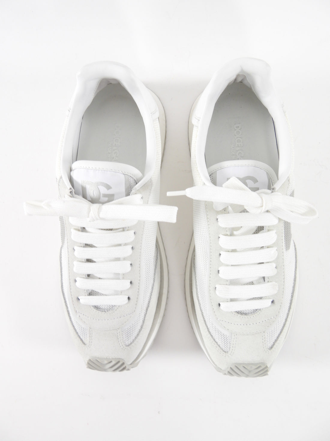 Dolce & Gabbana White Logo Mesh Sneakers - 39