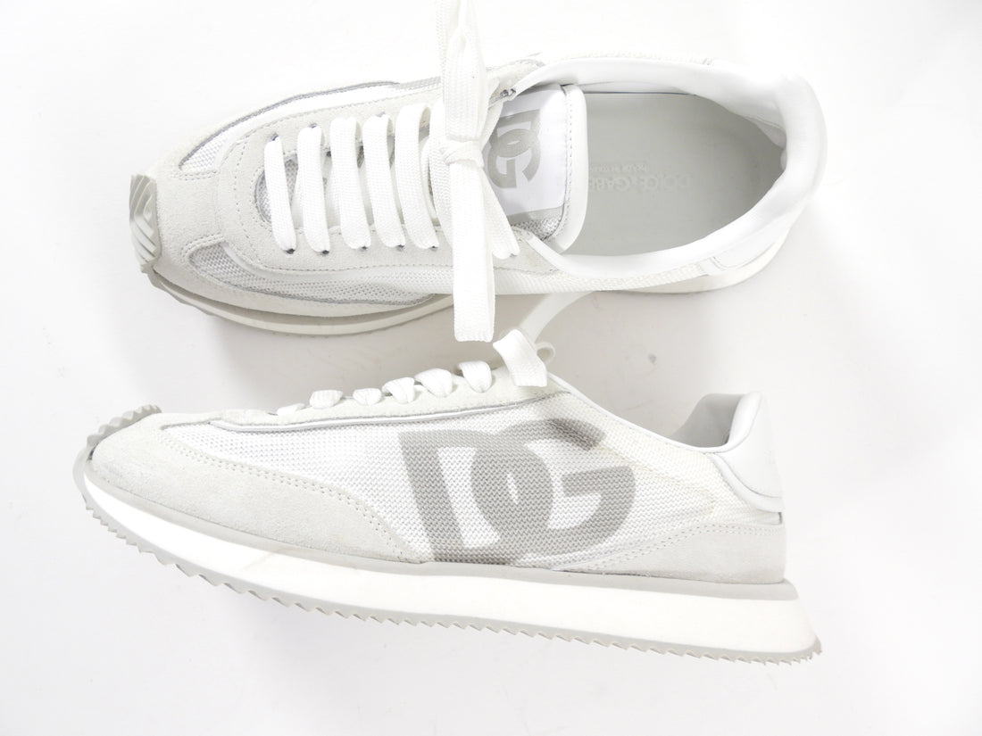 Dolce & Gabbana White Logo Mesh Sneakers - 39