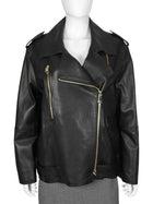 Dorothy Schumacher Black Sleek Statement Nappa Leather Zip Jacket - 2 / M