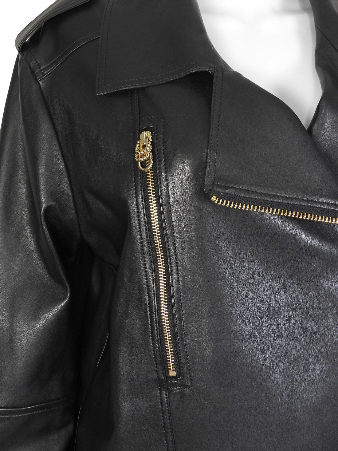 Dorothy Schumacher Black Sleek Statement Nappa Leather Zip Jacket - 2 / M