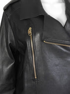 Dorothy Schumacher Black Sleek Statement Nappa Leather Zip Jacket - 2 / M