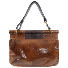 Dries Van Noten Brown Leather and Exotic Handbag