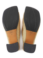 Dries van Noten Gold Glitter Fabric Open Toe Block Heel Mules - 38.5