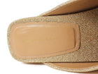 Dries van Noten Gold Glitter Fabric Open Toe Block Heel Mules - 38.5