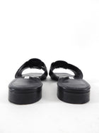Emme Parsons Black Leather Woven Flat Sandals - 37