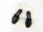 Emme Parsons Black Leather Woven Flat Sandals - 37