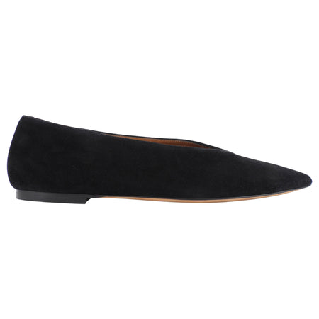 Emme Parsons Flat Black Suede Ballet Shoes - 37