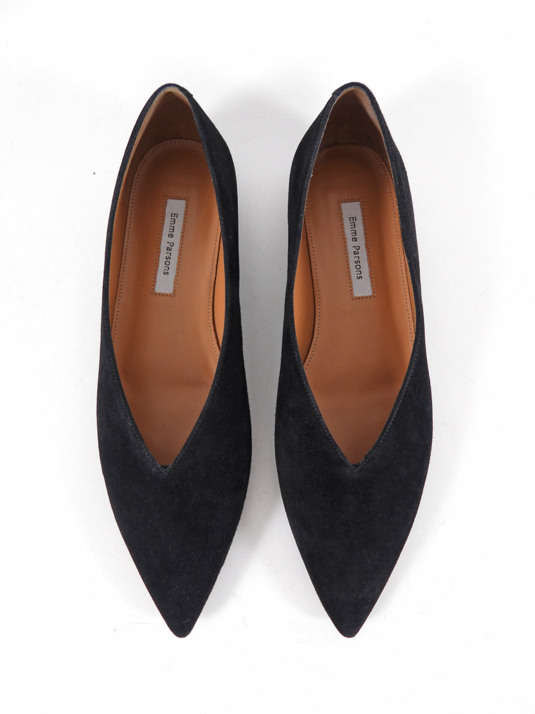 Emme Parsons Flat Black Suede Ballet Shoes - 37