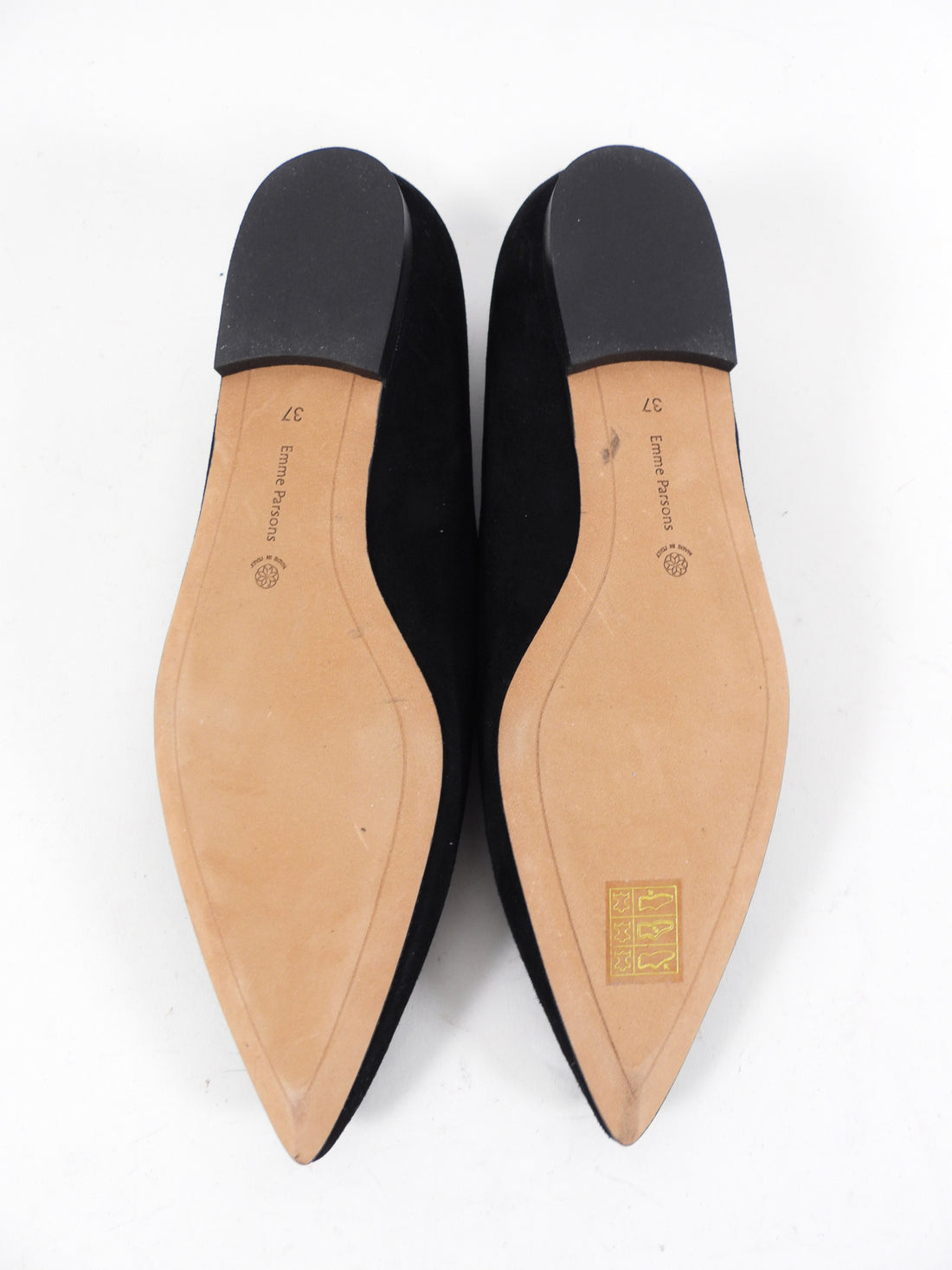 Emme Parsons Flat Black Suede Ballet Shoes - 37