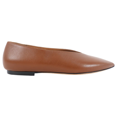 Emme Parsons Flat Cognac Leather Ballet Shoes - 37