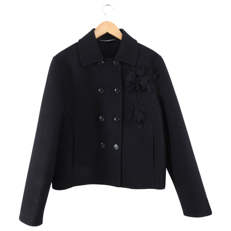 Ermanno Scervino Black Wool Embellished Short Jacket - M (6/8)