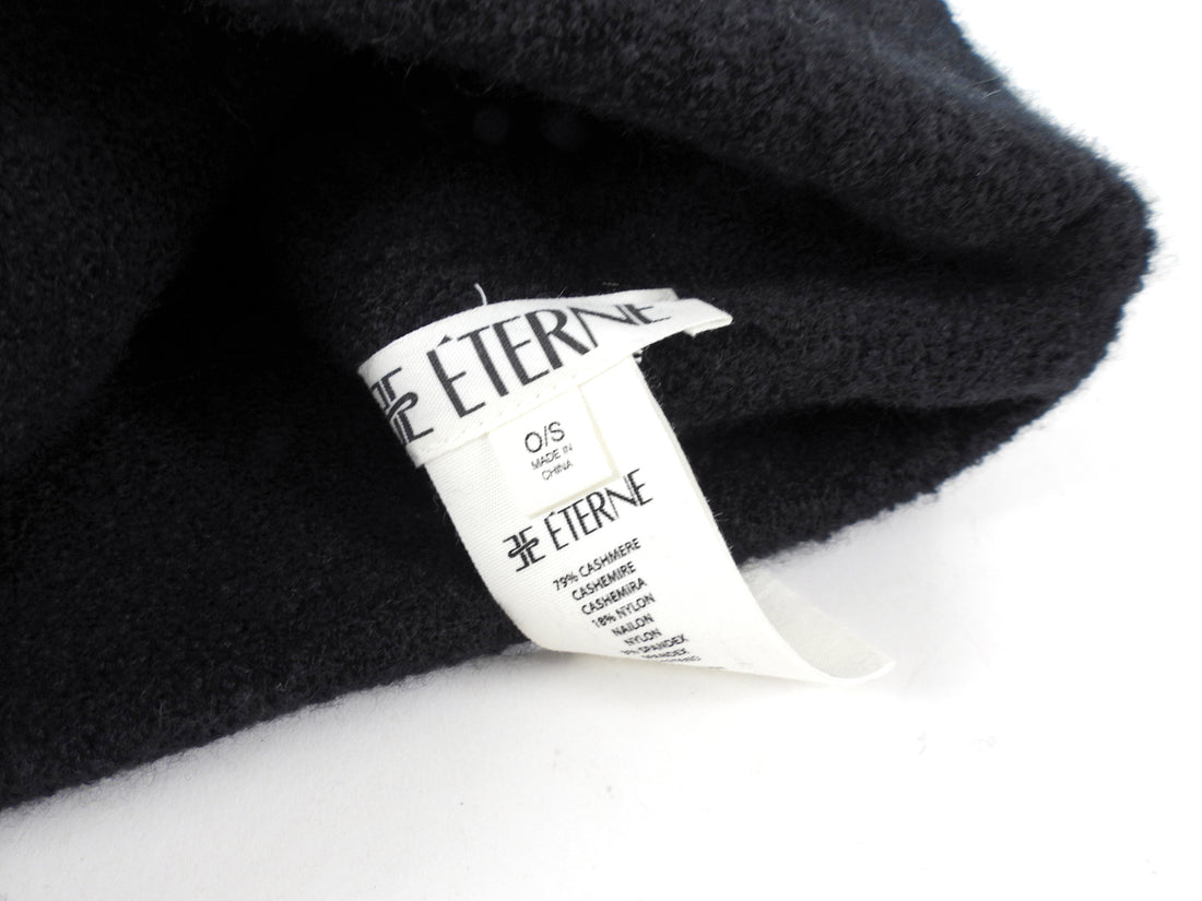 Eterne Black Cashmere Blend  Dillon Beanie Toque Hat - OS