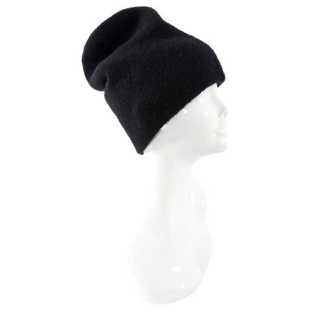 Eterne Black Cashmere Blend  Dillon Beanie Toque Hat - OS