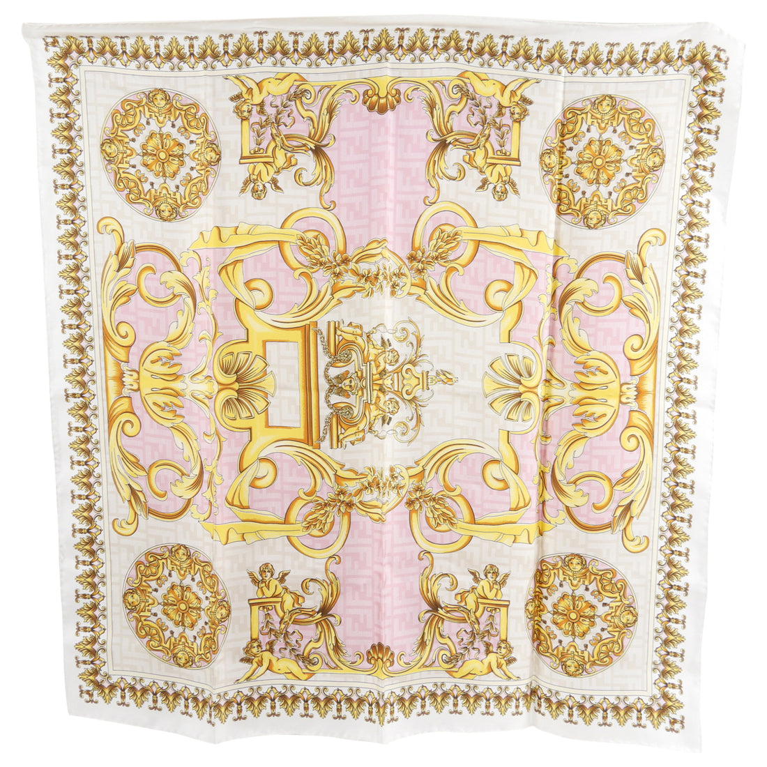 Fendace Fendi x Versace Limited Edition Pink White Silk Scarf – I MISS YOU  VINTAGE