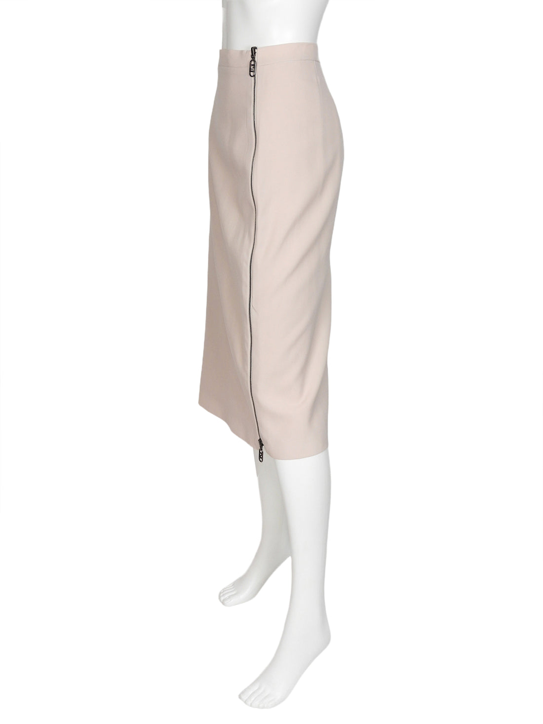 Fendi Blush FF Zip Down Midi Skirt - 46
