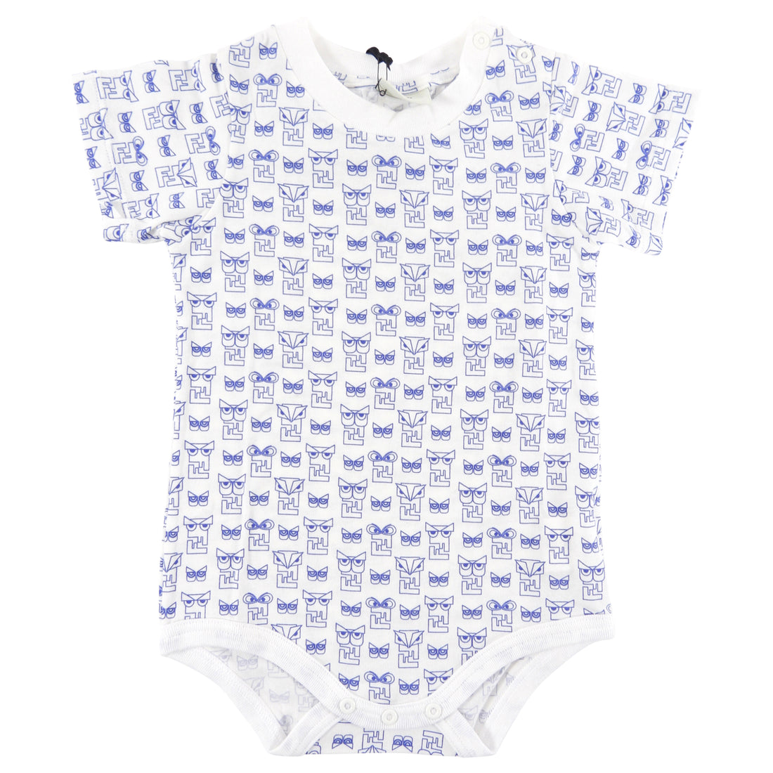Fendi Baby Infant Monster Blue and White Diaper Shirt - 24m