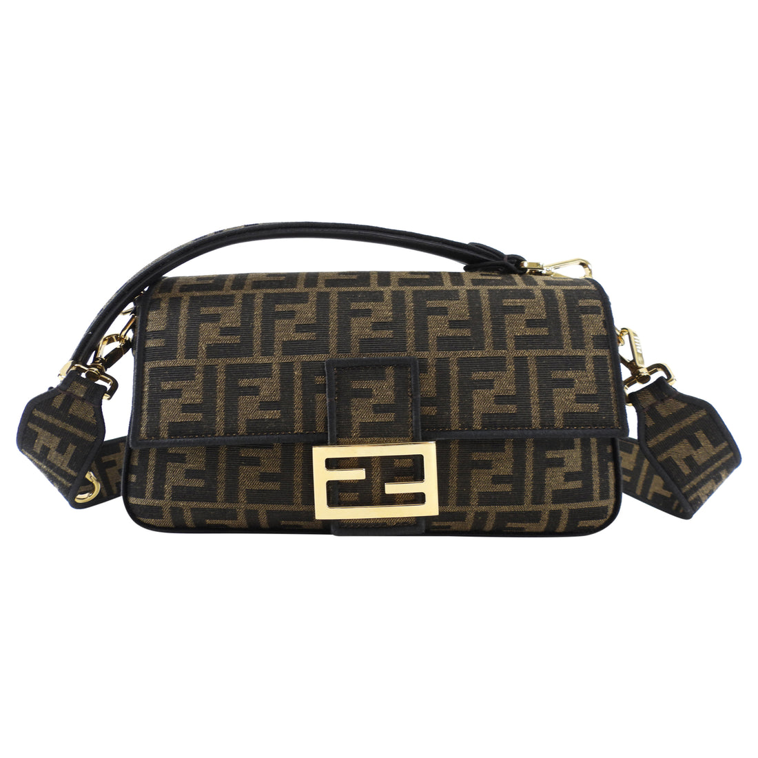 Fendi Brown FF Zucca Medium Two Way Baguette Bag