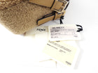 Fendi Brown Shearling Double Flap Baguette Bag