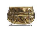 Fendi Bronze Leather Mini B Bis Bag with Chain Straps