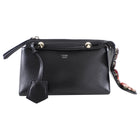 Fendi Black Leather Mini By The Way Red Crystal Crossbody Bag