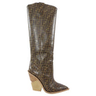 Fendi Brown Zucca Logo Cutwalk Tall Western Boots - 41