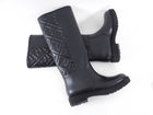 Fendi FF Embossed Black Leather Tall Boot - 36