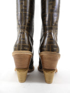Fendi Brown Zucca Logo Cutwalk Tall Western Boots - 41