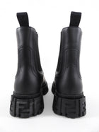 Fendi Black FF Logo Track Sole Ankle Boots - 37