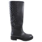 Fendi FF Embossed Black Leather Tall Boot - 36