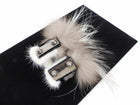 Fendi Silver Fox Fur Druzy Quartz Cuff Bracelet