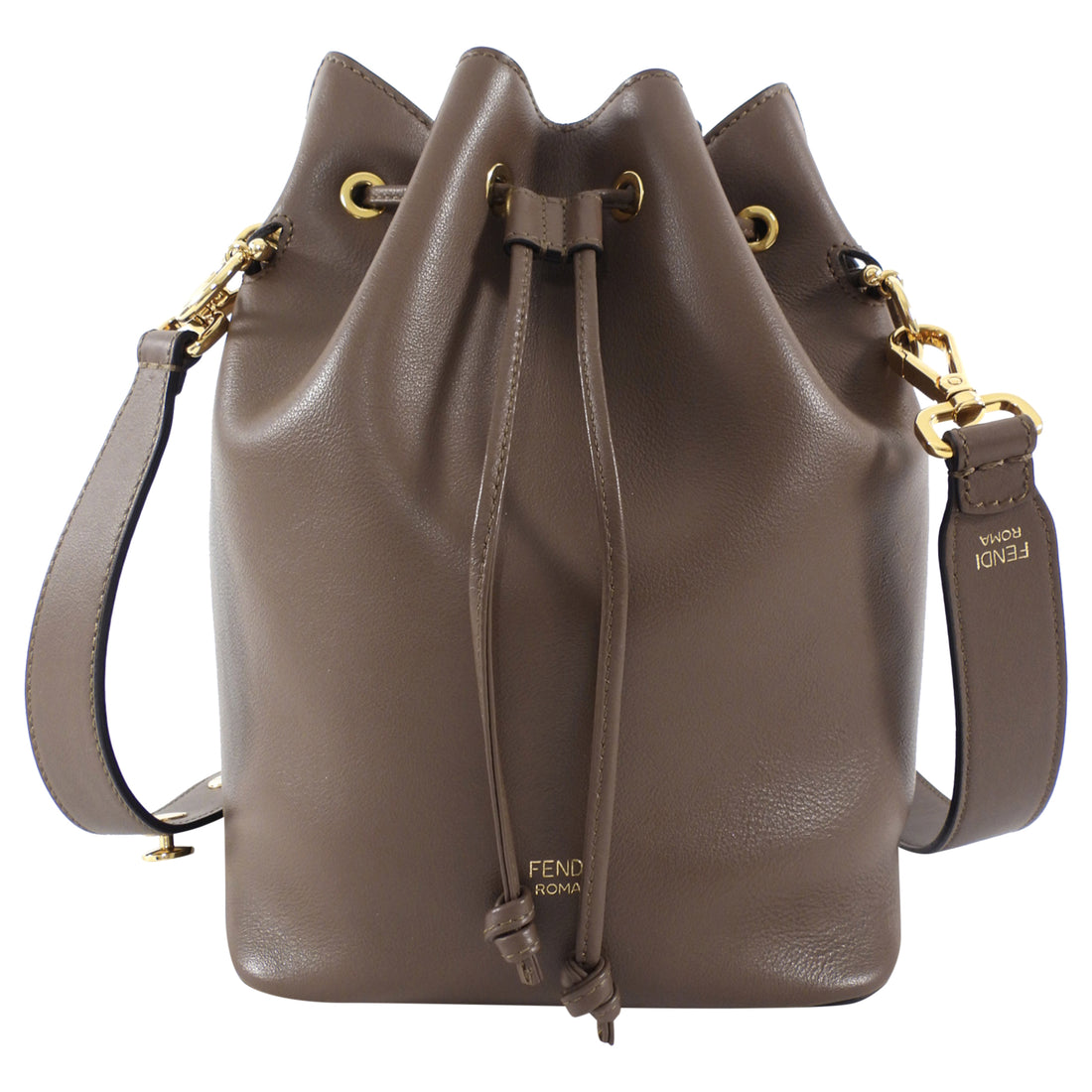 Fendi Brown Leather Mon Tresor Grand Bucket Bag