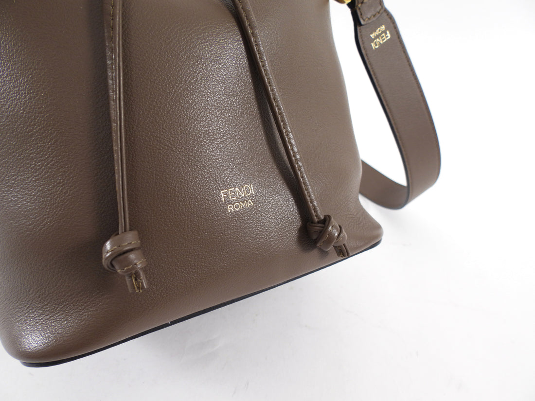 Fendi Brown Leather Mon Tresor Grand Bucket Bag