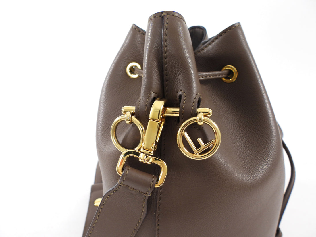Fendi Brown Leather Mon Tresor Grand Bucket Bag