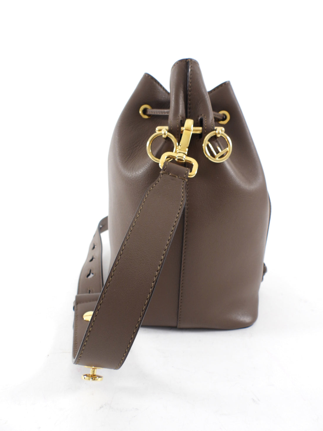 Fendi Brown Leather Mon Tresor Grand Bucket Bag