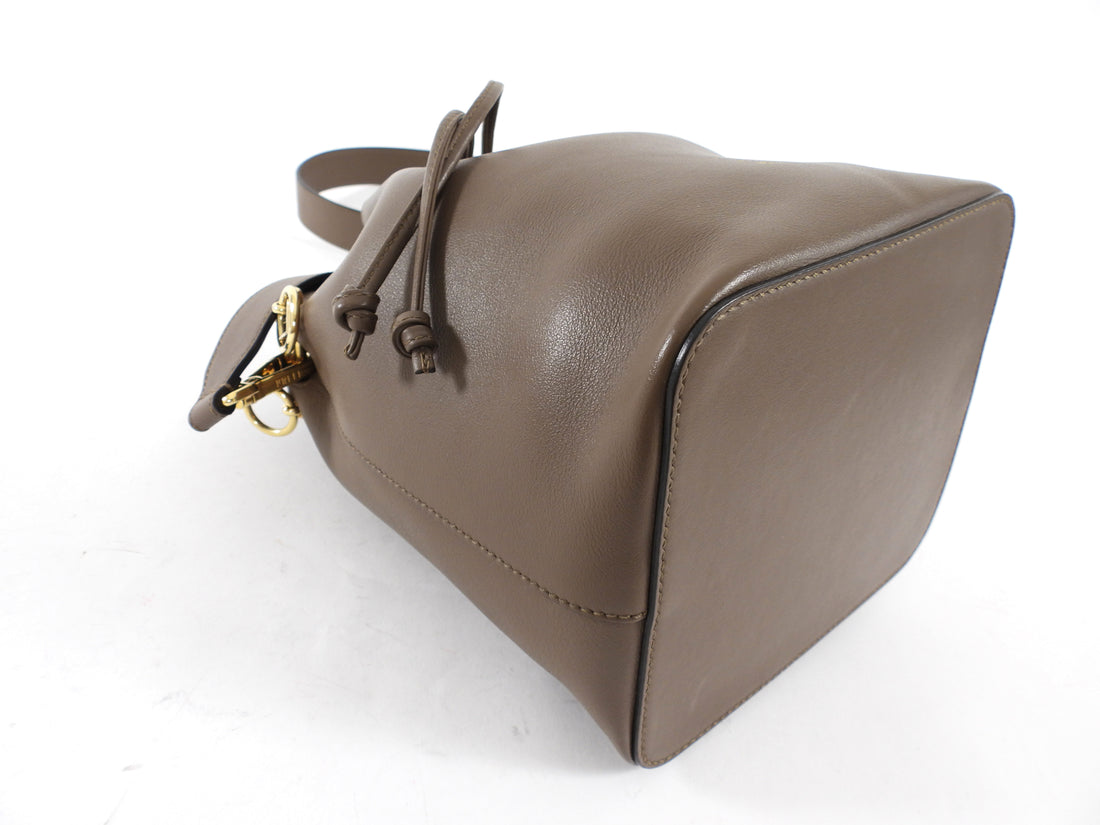 Fendi Brown Leather Mon Tresor Grand Bucket Bag