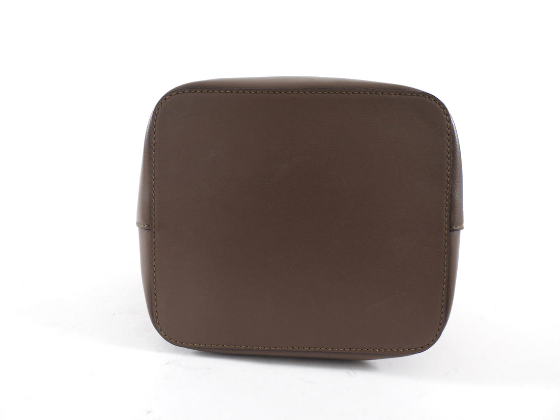 Fendi Brown Leather Mon Tresor Grand Bucket Bag