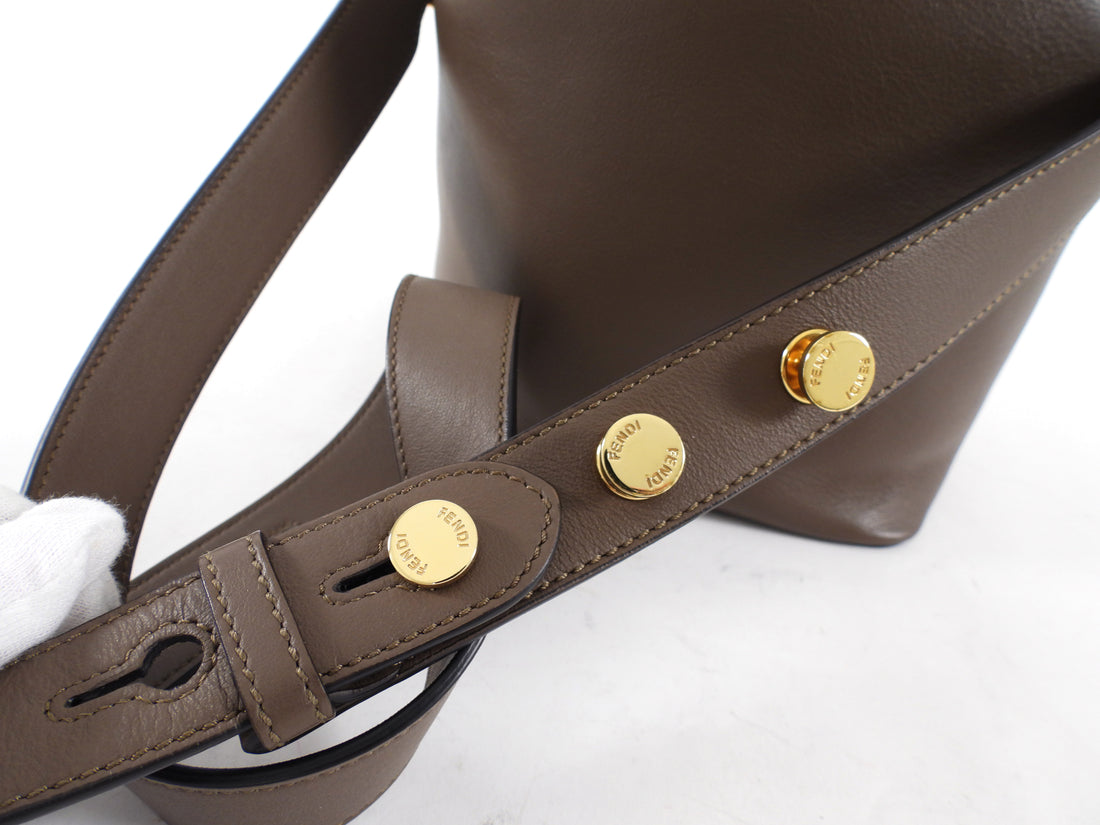 Fendi Brown Leather Mon Tresor Grand Bucket Bag