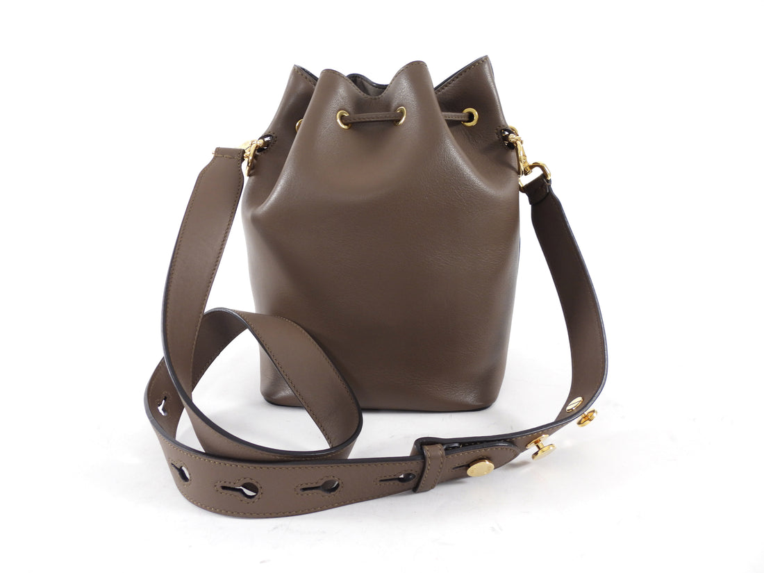 Fendi Brown Leather Mon Tresor Grand Bucket Bag
