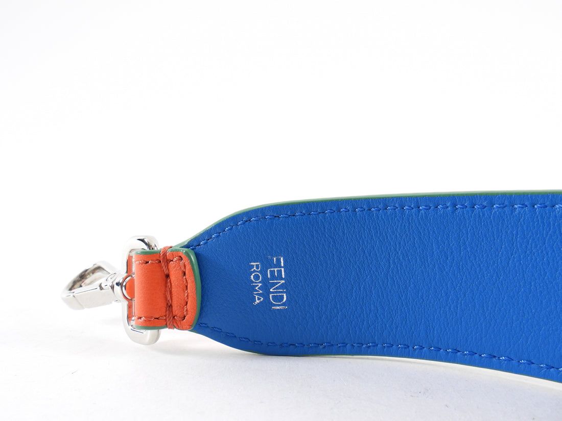 Fendi Red and Blue Leather Strap You Bag Strap