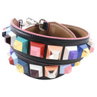 Fendi Black Leather Multi Colour Strap You Pyramid Stud Bag Strap