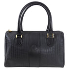 Fendi Vintage 1980's Black Pequin Stripe Boston Bag